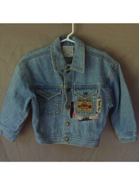 Bugle Boy Denim Jacket Toddler Size 2 Child Patches Jean Coat